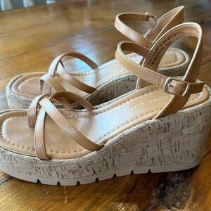 Madden Girl Tan Wedge Sandals